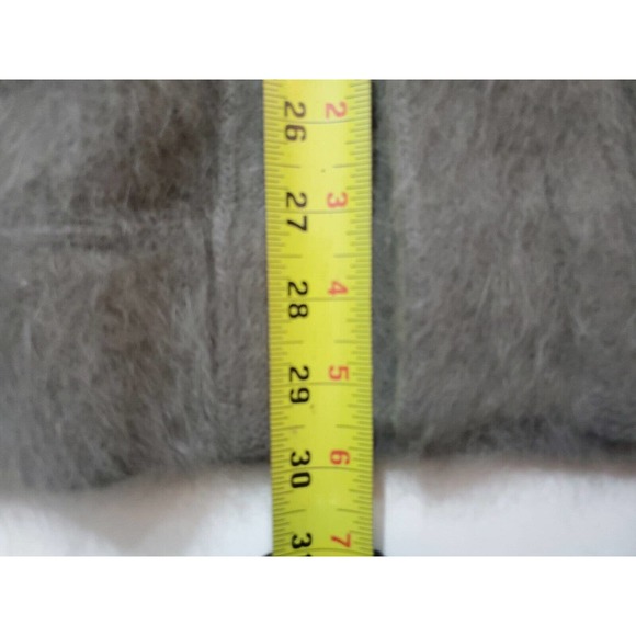 Connie A. Lee Angora Button Down Sweater Coat Jacket Gray Lavender Beading M/L - Picture 10 of 12